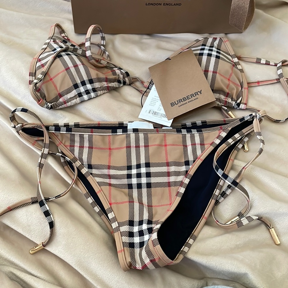 Authentic Burberry Triangle Vintage Bikini Size M